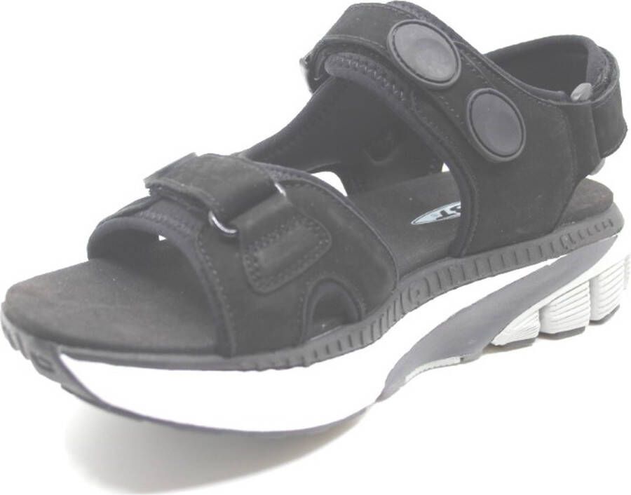 MBT MTR SANDAL W 702835-03U Zwarte dames sandalen met klittenbandsluiting in een dynamic uitvoering