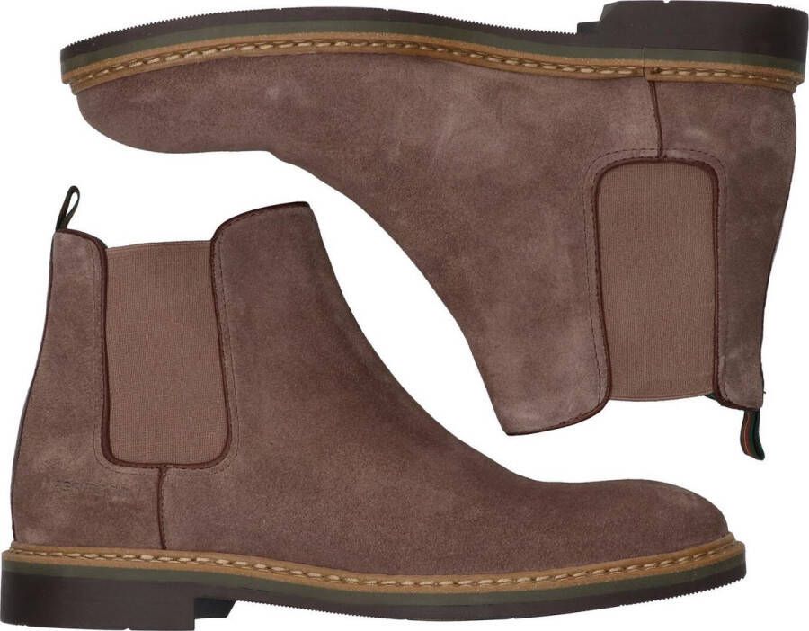 McGregor Heren Boots Taupe Chelsea Boots Suède Elastiek