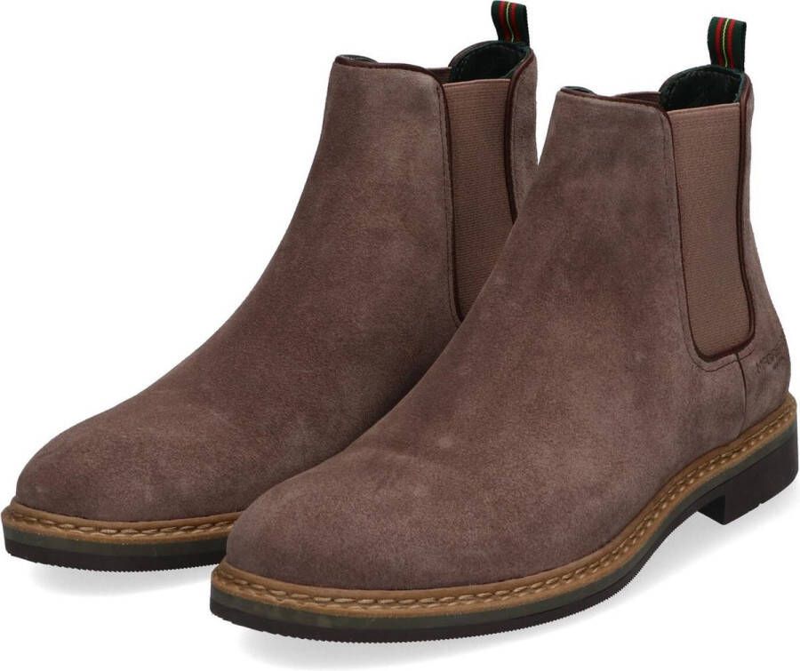 McGregor Heren Boots Taupe Chelsea Boots Suède Elastiek