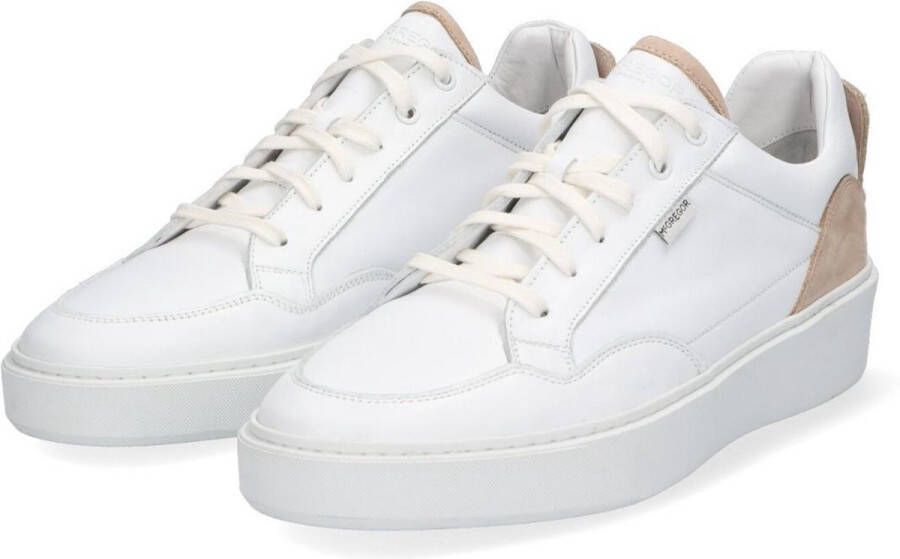 McGregor Heren Sneakers Beige Lage Sneakers Leer Veters