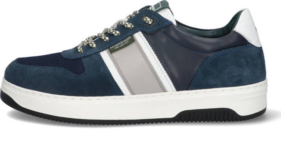 McGregor Heren Sneakers Blauw Lage Sneakers Leer Veters