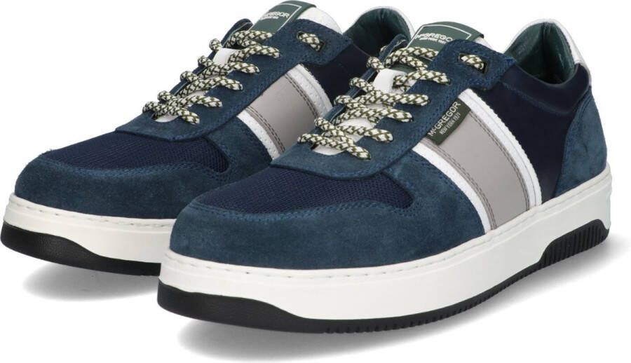 McGregor Heren Sneakers Blauw Lage Sneakers Leer Veters