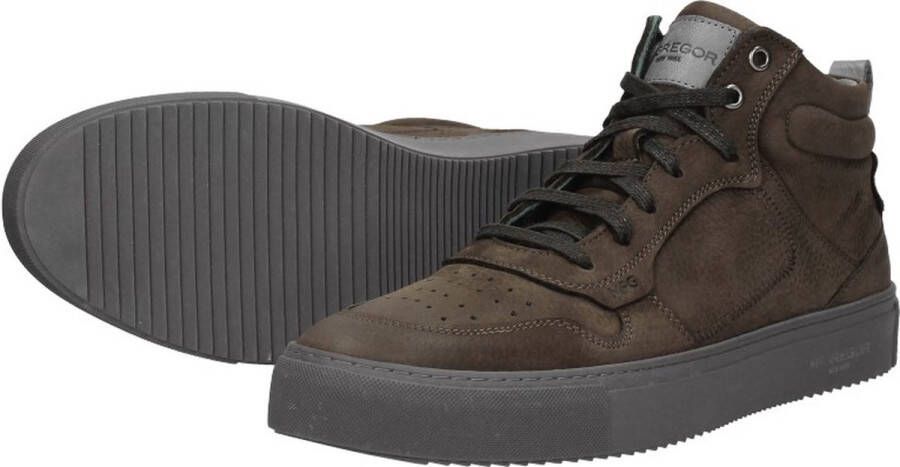 McGregor Heren Sneakers Bruin Hoge Sneakers Leer Veters