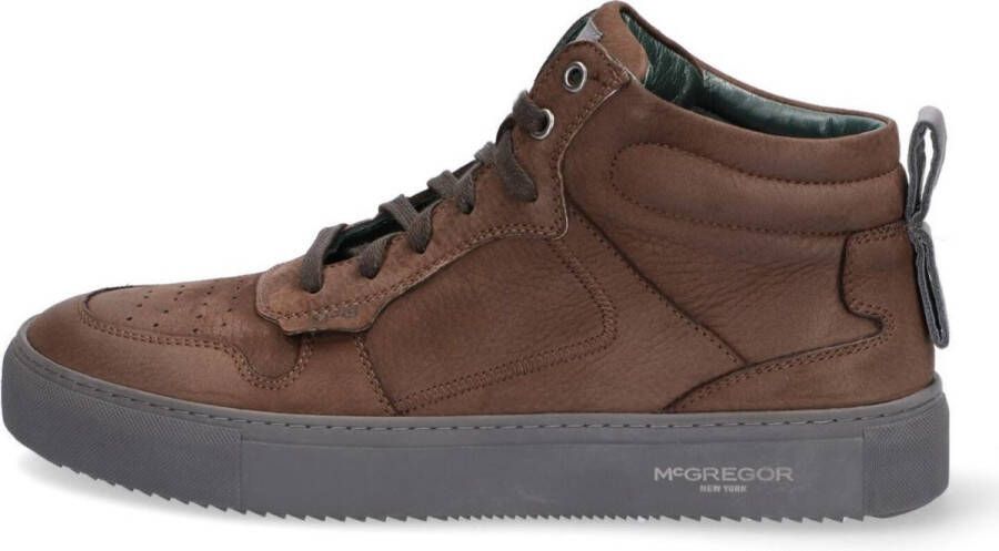 McGregor Heren Sneakers Bruin Hoge Sneakers Leer Veters