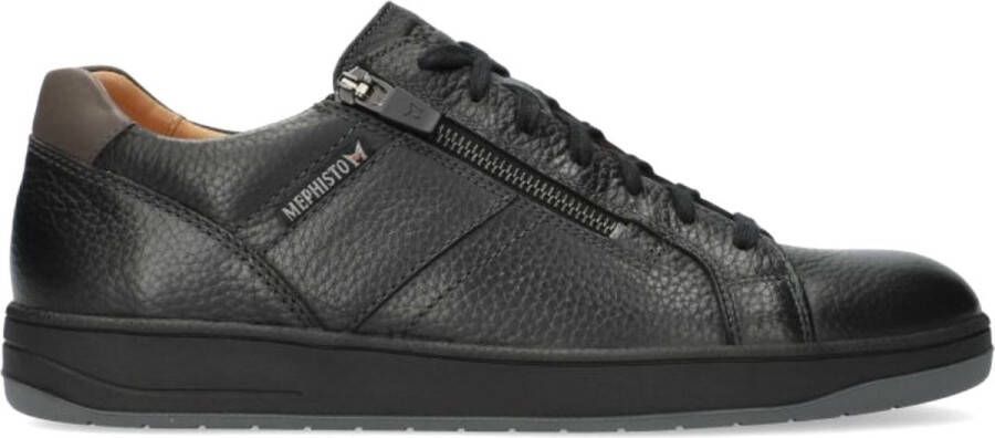 Mephisto Zwarte Leren Herensneaker Henrik Black Heren