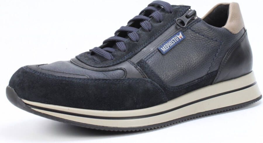 Mephisto Heren Veterschoenen Gilford Blue Donkerblauw