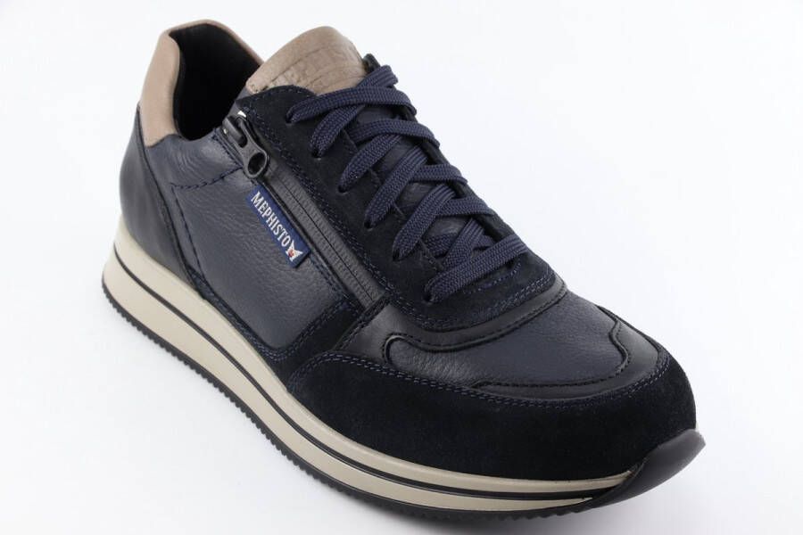 Mephisto Heren Veterschoenen Gilford Blue Donkerblauw