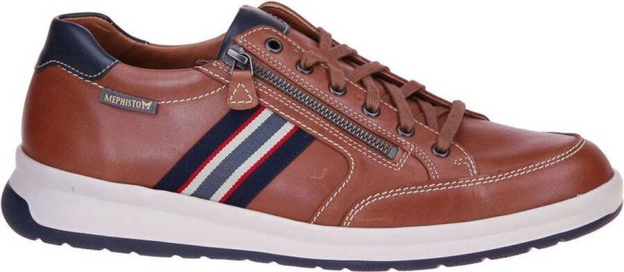 Mephisto Lisandro Sneakers Hazelnut Bruin Leer Verwisselbaar Voetbed