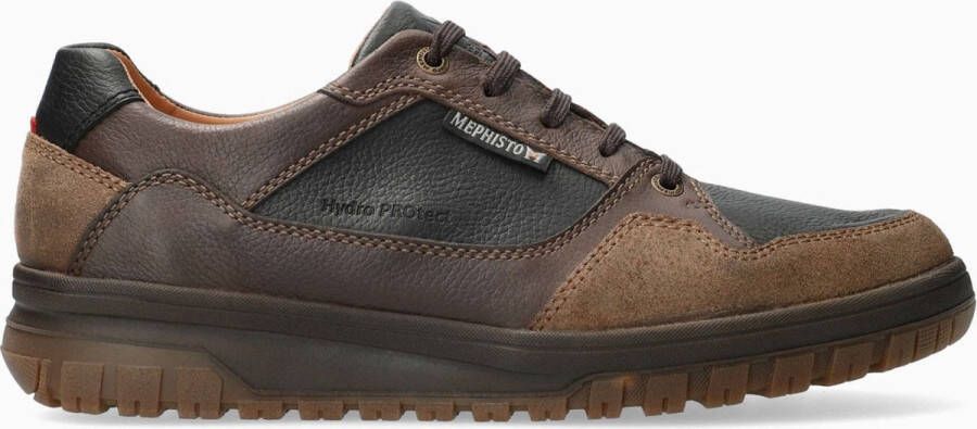 Mephisto Heren Veterschoen Bruin Blauw Leer Suède Waterbestendig Brown Heren