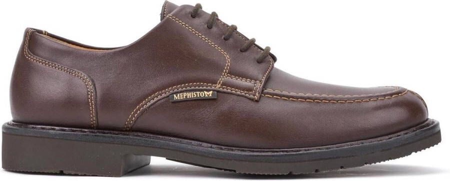 Mephisto Handgemaakte Donkerbruine Veterschoen voor Heren Brown Heren