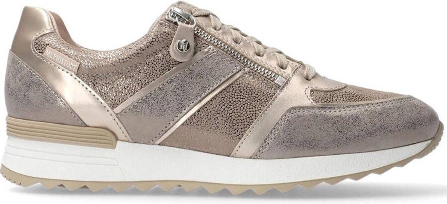 Mephisto Dames donkerbruine leren sneaker Beige Dames