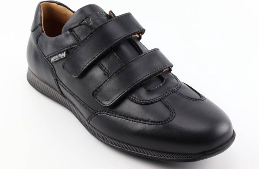 Mephisto Zwarte Klittenbandschoenen Lorens