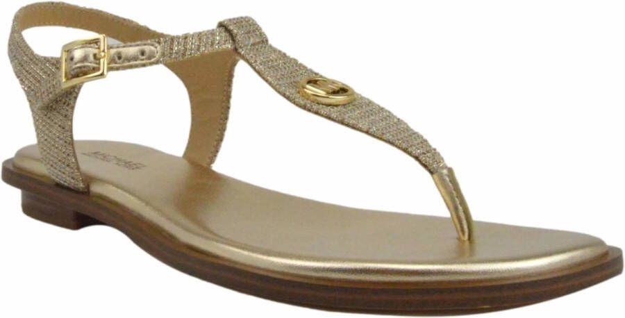 Michael Kors Mallory Thong Leather Pale Gold Dames Sandalen Goud