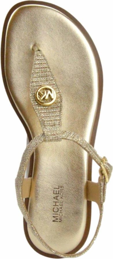 Michael Kors Mallory Thong Leather Pale Gold Dames Sandalen Goud