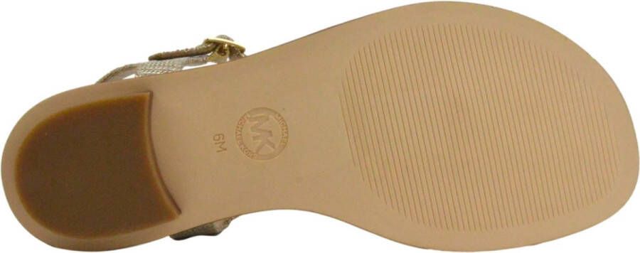 Michael Kors Mallory Thong Leather Pale Gold Dames Sandalen Goud