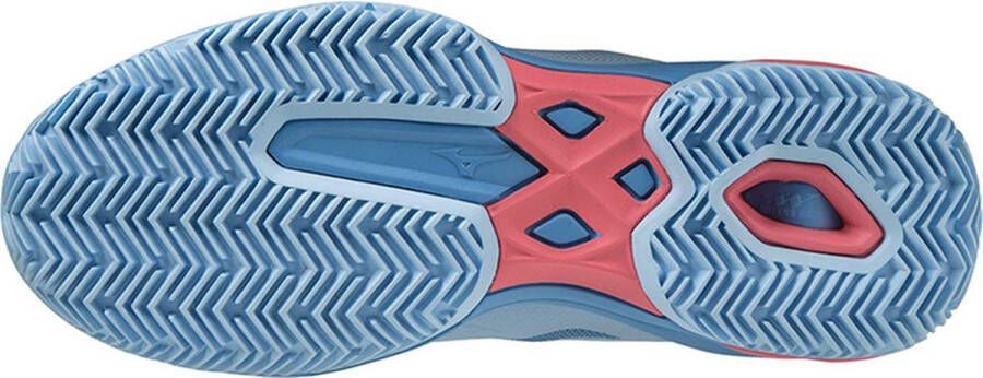 Mizuno Tennisschoen Padelschoen Wave Exceed Light CC Dames Blauw Roze