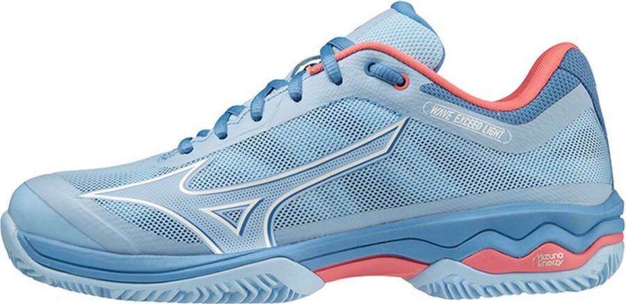 Mizuno Tennisschoen Padelschoen Wave Exceed Light CC Dames Blauw Roze