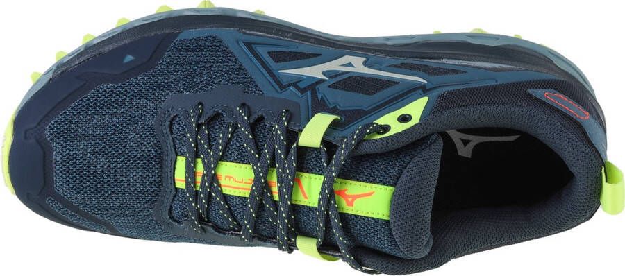 Mizuno Wave Mujin 8 Trailrunningschoenen Heren Tapestry Misty Blue Neo Lime - Foto 4