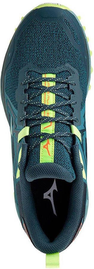 Mizuno Wave Mujin 8 Trailrunningschoenen Heren Tapestry Misty Blue Neo Lime - Foto 6