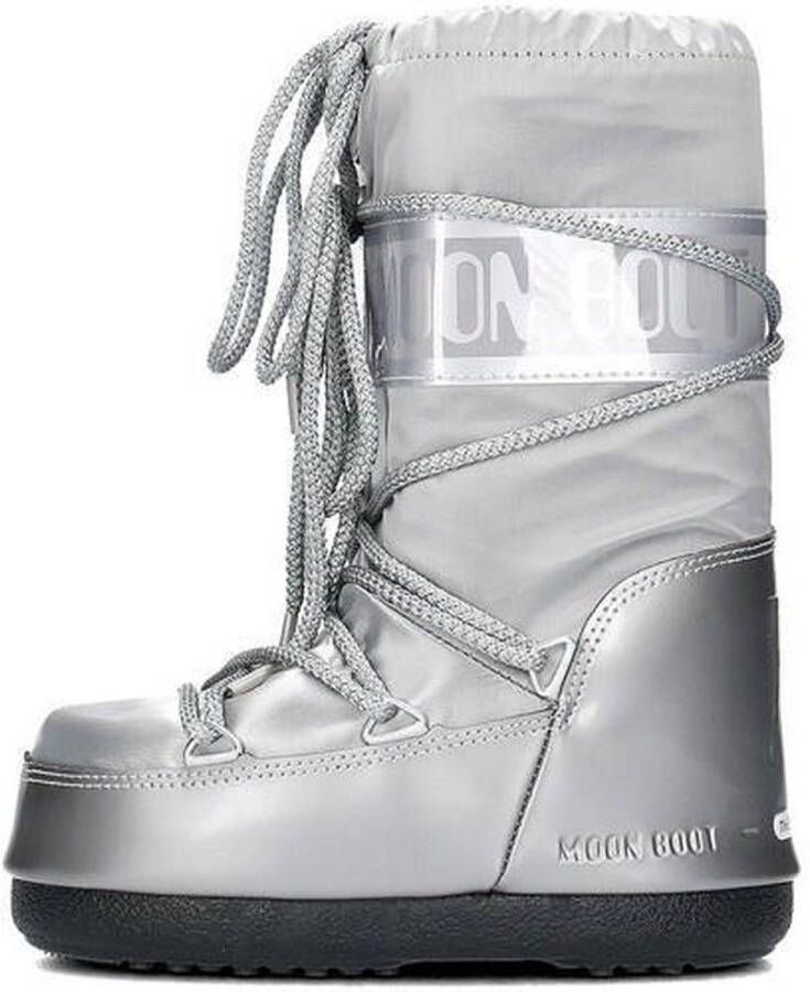 Moon boot Zilveren Platte Nylon Winterlaarzen Gray Dames