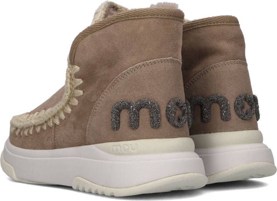 MOU Eskimo Jogger Glitter Logo Vachtlaarzen Warme Laarzen Dames Bruin