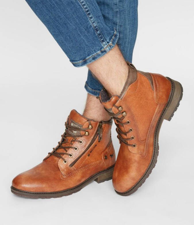 Mustang Shoes Hoge veterschoenen met een ritssluiting - Foto 9