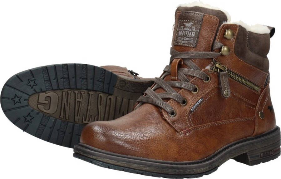 Mustang Heren veterschoenen Hoog Cognac