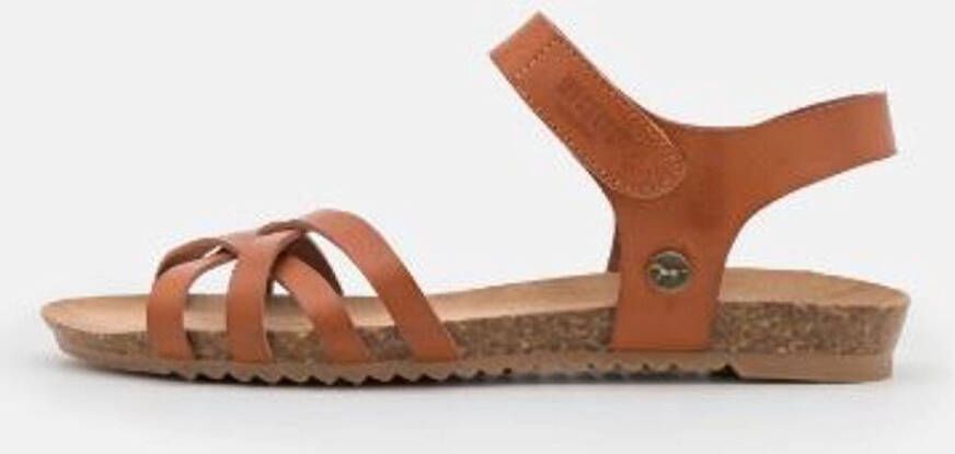 Mustang Sandalen Plat Sandalen Plat cognac