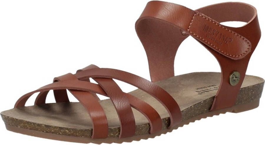 Mustang Sandalen Plat Sandalen Plat cognac