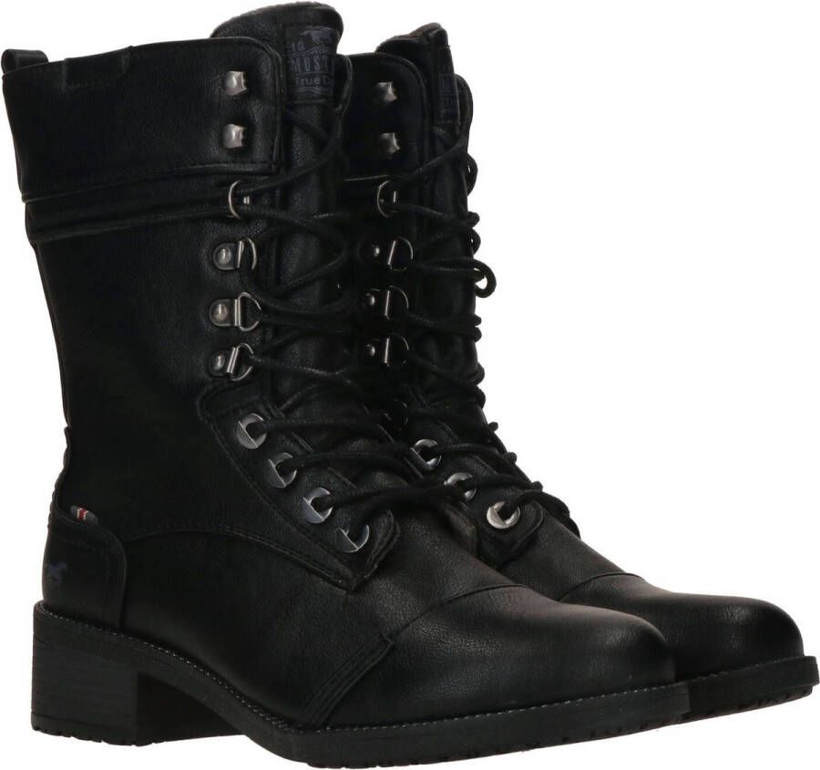 Mustang veterboots dames Zwart