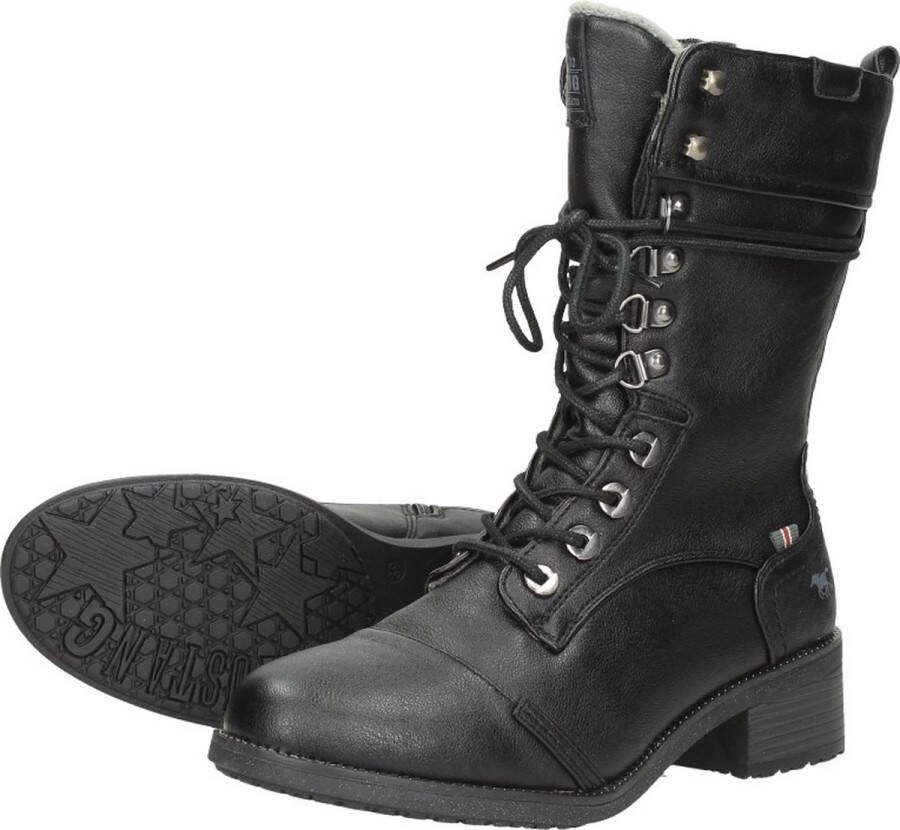 Mustang veterboots dames Zwart