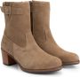 Mysa Poppy Suede Nette leren dames enkellaarzen op hak Taupe suede leer - Thumbnail 6