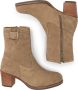 Mysa Poppy Suede Nette leren dames enkellaarzen op hak Taupe suede leer - Thumbnail 8