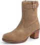 Mysa Poppy Suede Nette leren dames enkellaarzen op hak Taupe suede leer - Thumbnail 9