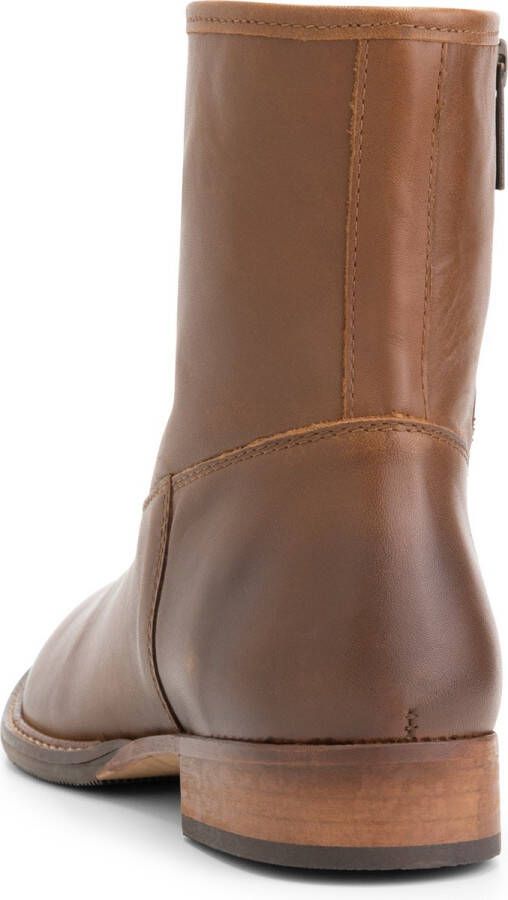 Mysa Susana Dames Leren Enkellaarzen Nette schoenen vrouwen Cognac Bruin Leer