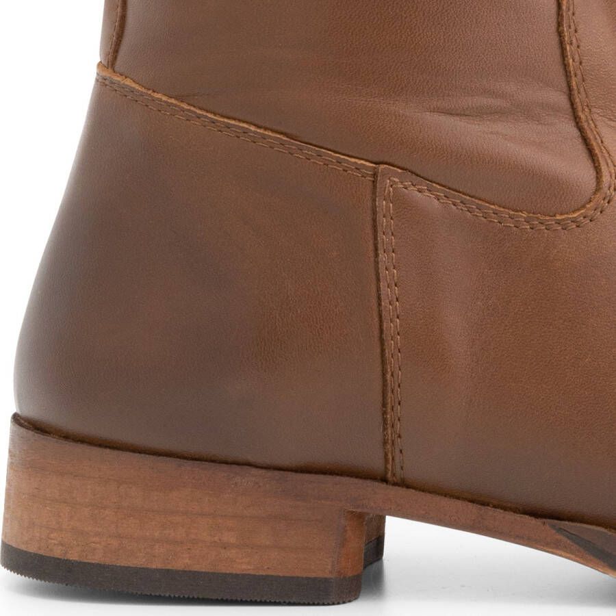 Mysa Susana Dames Leren Enkellaarzen Nette schoenen vrouwen Cognac Bruin Leer