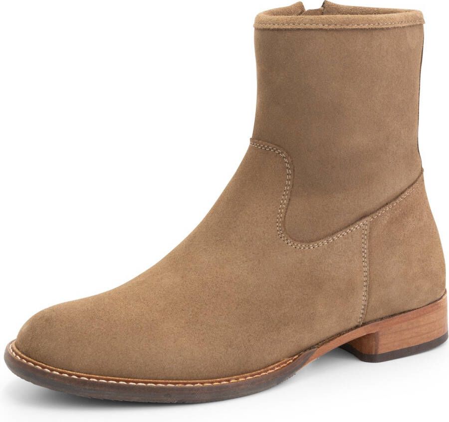 Mysa Susana Suede Dames Leren Enkellaarzen Nette schoenen vrouwen Taupe Suede Leer