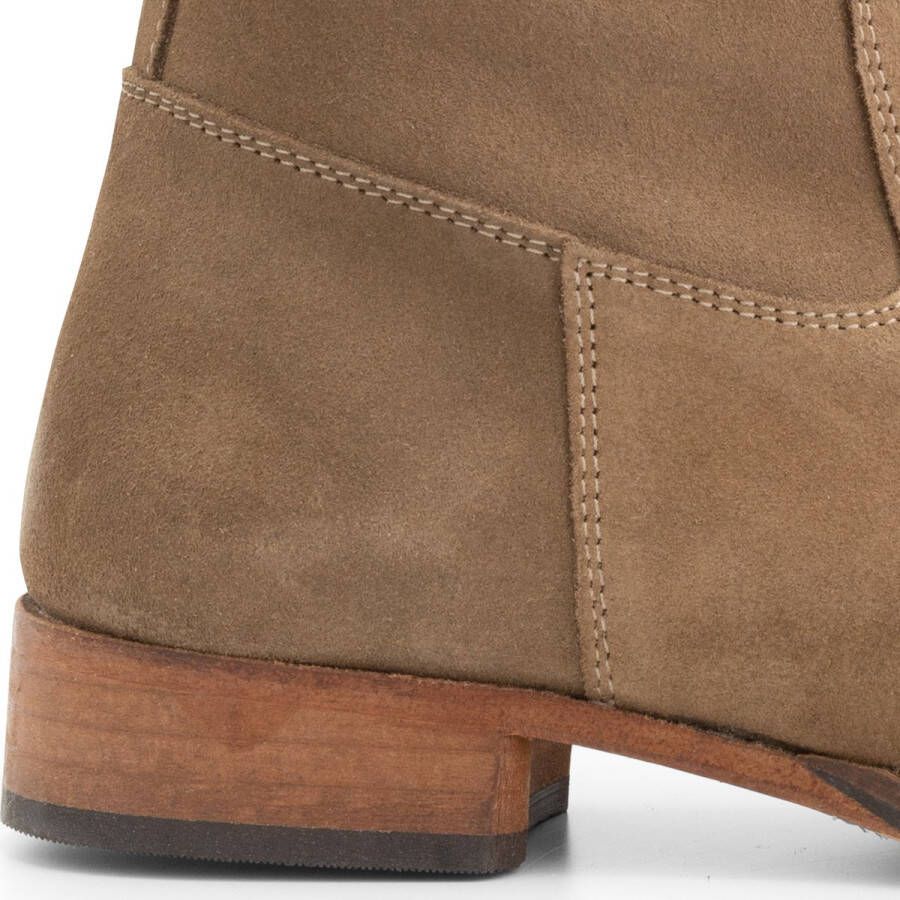 Mysa Susana Suede Dames Leren Enkellaarzen Nette schoenen vrouwen Taupe Suede Leer