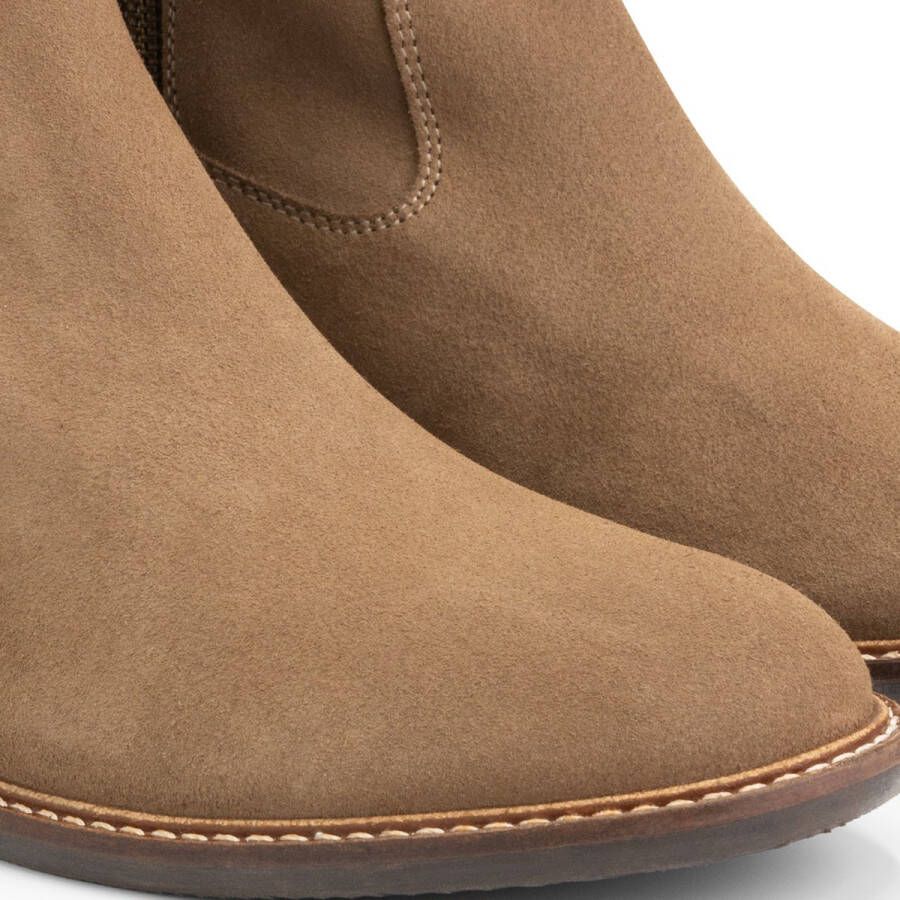 Mysa Susana Suede Dames Leren Enkellaarzen Nette schoenen vrouwen Taupe Suede Leer