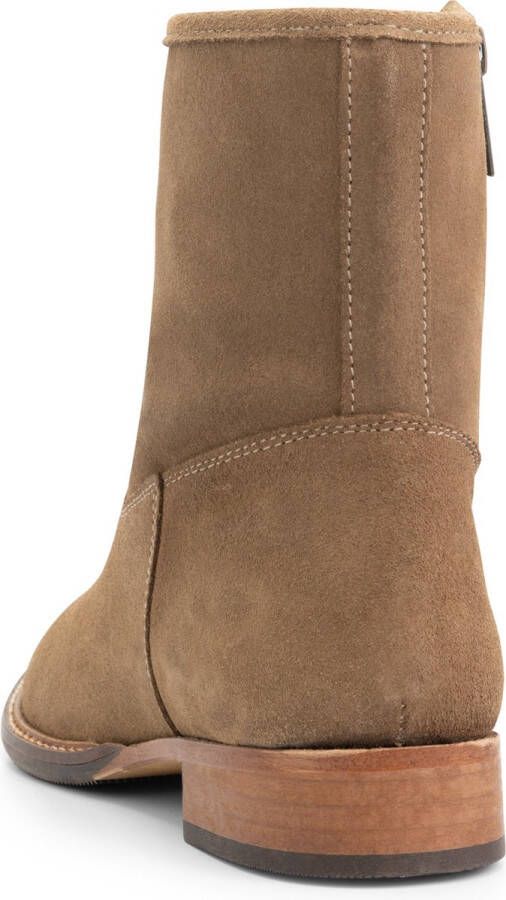 Mysa Susana Suede Dames Leren Enkellaarzen Nette schoenen vrouwen Taupe Suede Leer