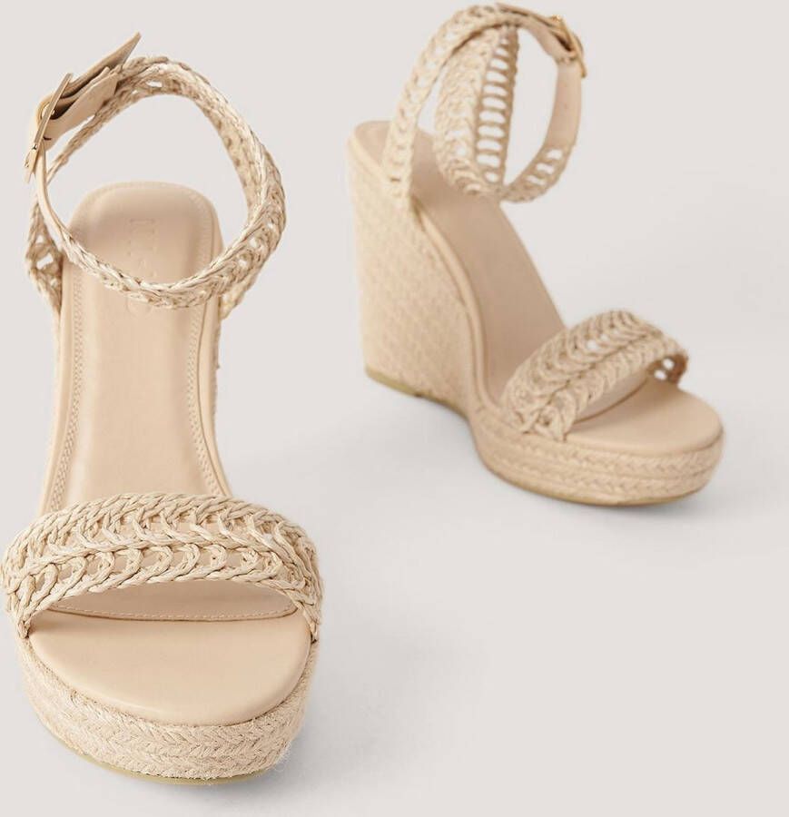 NA-KD NA KD Jute Sole Braided Vrouwen Sandalen 39 Natural - Foto 3