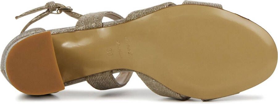 Nalini Sandalen Dames Damesschoenen Leer Blokhak hoogte 23E094 Goud