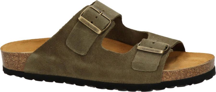 Nelson heren slipper Kaki Schoenen