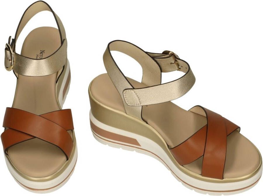 Nerogiardini Bruin Leren Sandalen Stijlvol Comfortabel Ontwerp Multicolor Dames - Foto 4