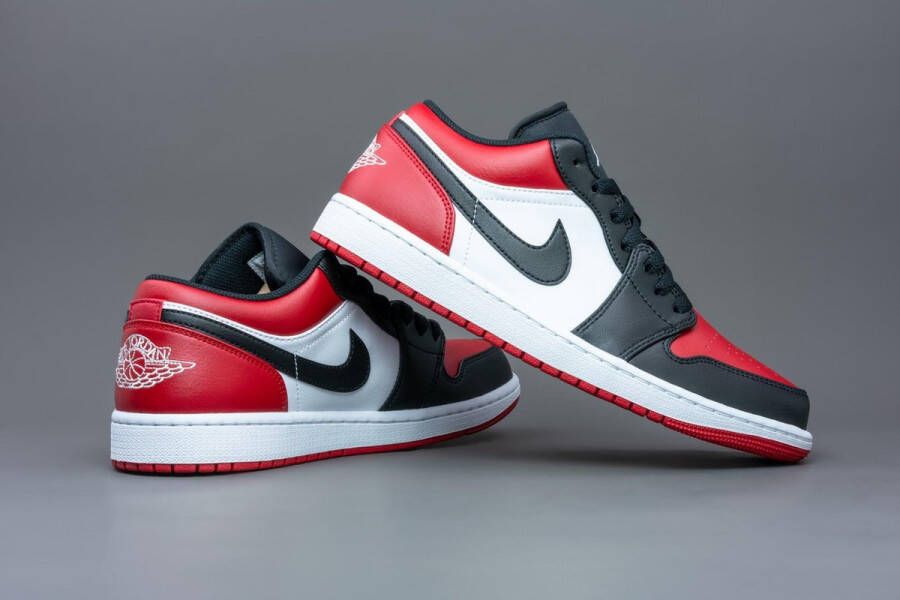 Nike Air Jordan 1 Low Bred Toe 553558-612 BRED Zwart Rood Schoenen