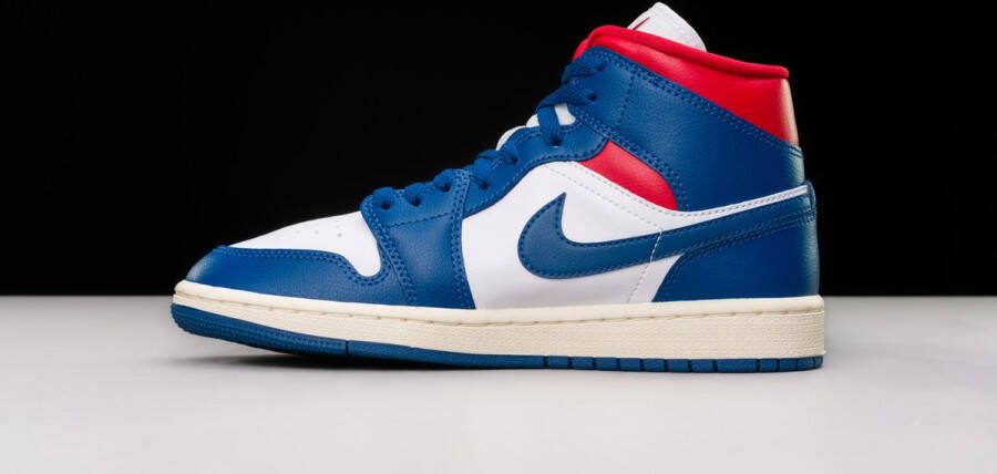 Nike Air Jordan 1 Mid 'French Blue' (Women's) BQ6472-146 blauw wit rood- sneakers hoog - Foto 4