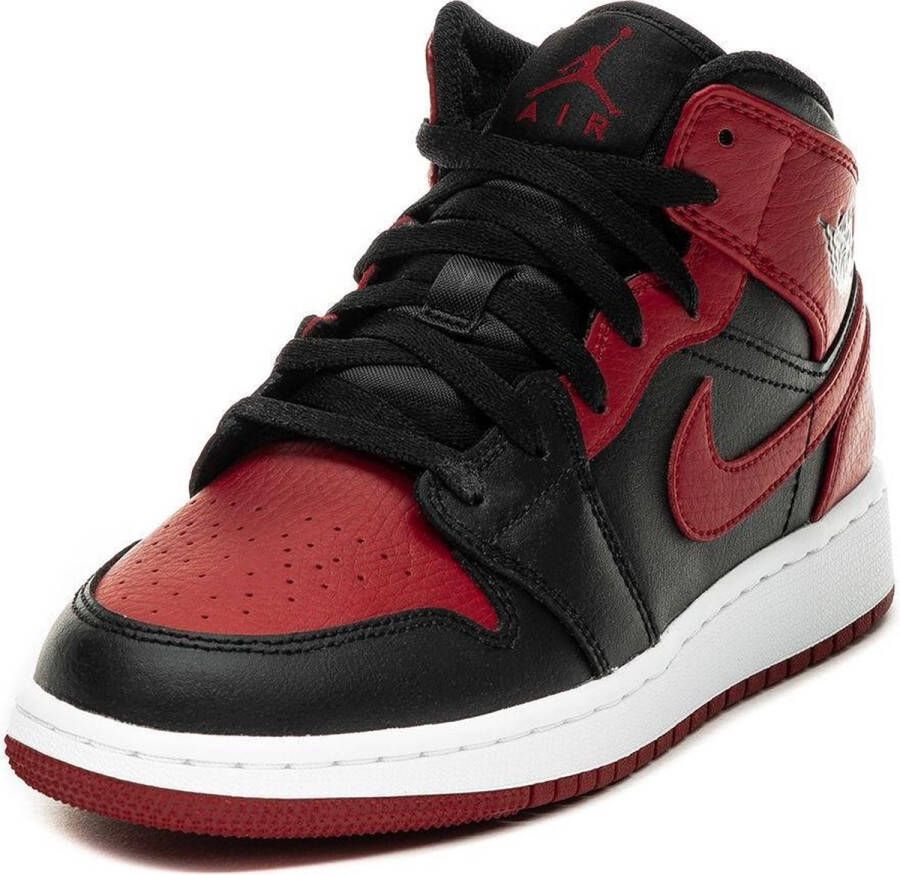 Nike Air Jordan 1 Mid (GS) Black Gym Red-White Banned