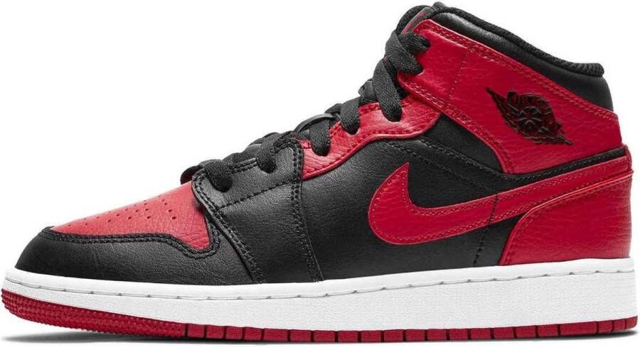 Nike Air Jordan 1 Mid (GS) Black Gym Red-White Banned