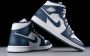 Nike Air Jordan 1 Mid White Metallic Gold Obsidian 554724-174 554724-174 WIT Schoenen - Thumbnail 3