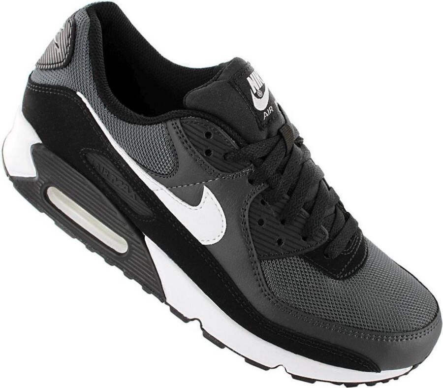 Nike Air Max 90 Heren Sneakers Iron Grey White-Dk Smoke Grey-Black